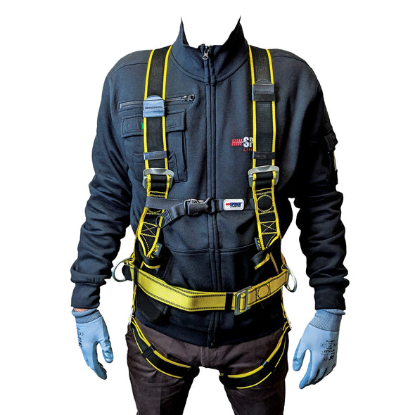 Harness with 2 attachment points and rotating belt