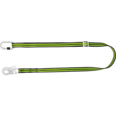 Flat adjustable lanyard for positioning L 2 m with carabiner