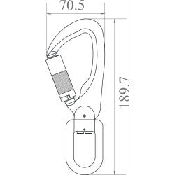 Aluminum hook with automatic locking