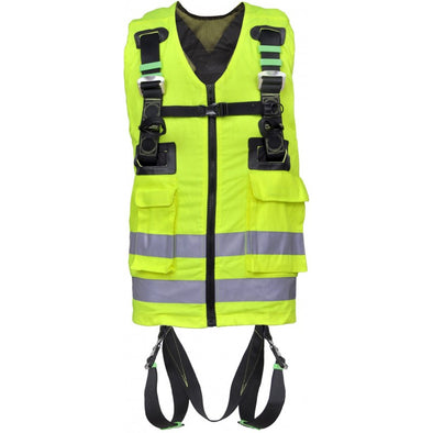 High visibility vest with harness