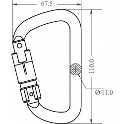 Triple action aluminum automatic locking carabiner